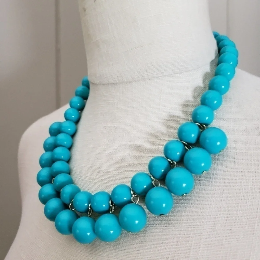 Vintage Turquoise blue statement necklace